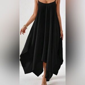 SHEIN | Black Spaghetti Strap High-low Dress